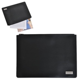 Папка на молнии "Конференция" , формат А4,  иск. кожа, черный, шильд, лазерная гравировка