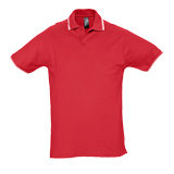 Поло "Practice" красный с белым_S, 100% х/б, 270г/м2 Поло "Practice" красный с белым_S, 100% х/б, 270г/м2