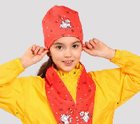 Шапка Лав флисовая однослойная детская, с полной запечаткой