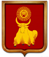 Герб Кызыла 35х43 см, печатный, светлая рамка