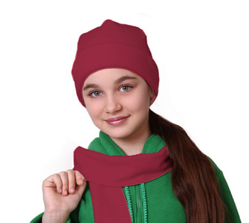 Шапка Вэст флисовая двухслойная детская, однотонная